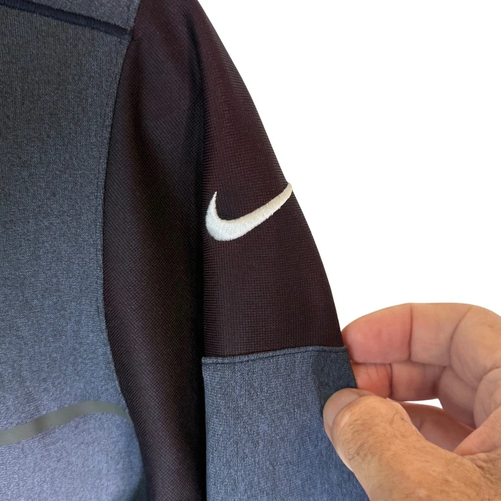Nike Houston Texans NFL Onfield Dri-FIT Quarter Zip‎ Pullover Mens Large Grey